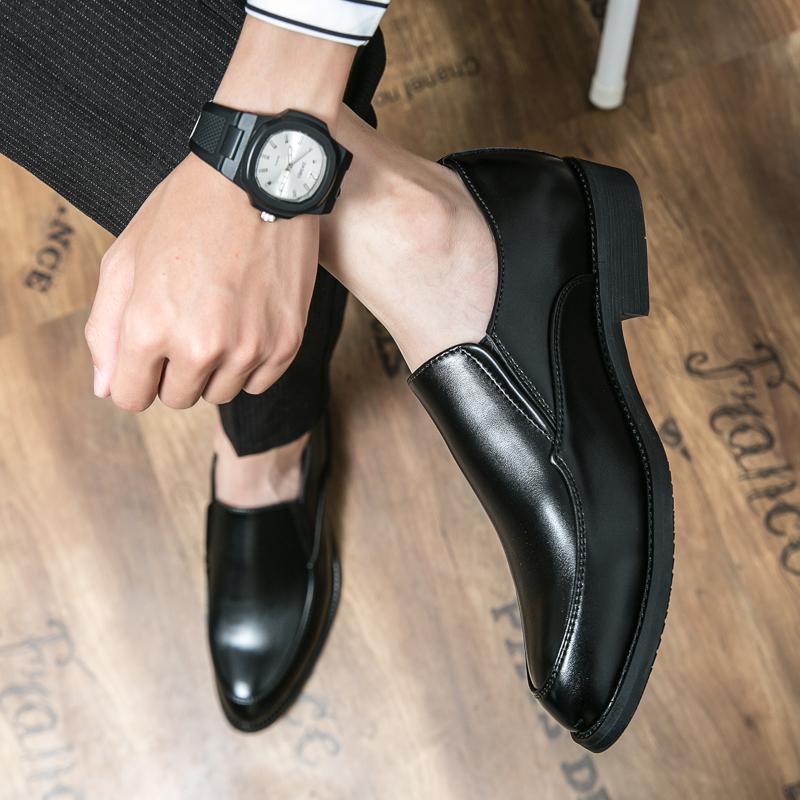 Men Black Dress Loafers Formal Leather Brown Business Shoes Tuxedo Wedding Blazers Saddle Shoes Plus Size