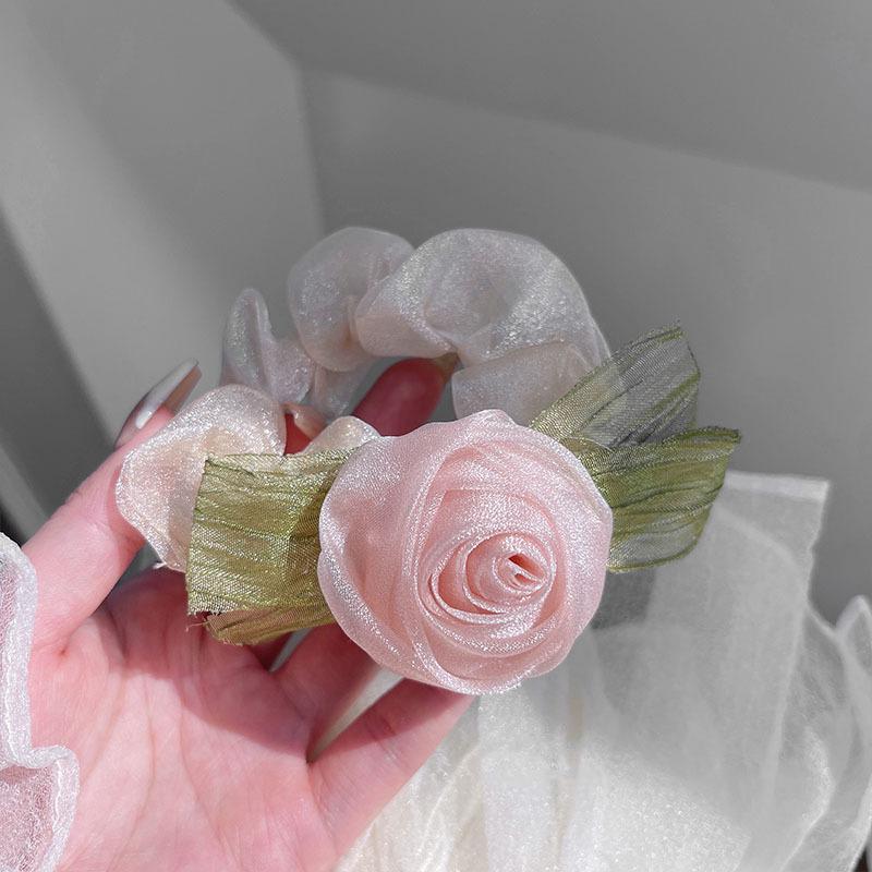 Bridesmaid Pink Rose Corsage Bracelet - Wedding Flower Accessory