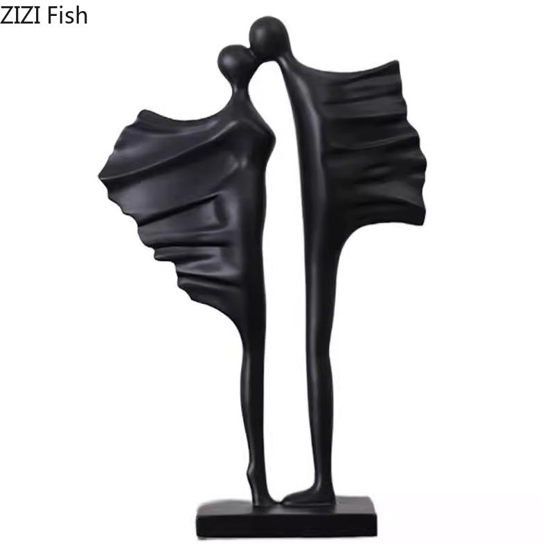 Abstract Couples Figures Statue Desk Decoration Lovers Character Resin Sculpture Modern Crafts Ornaments Room Aesthetics Decor