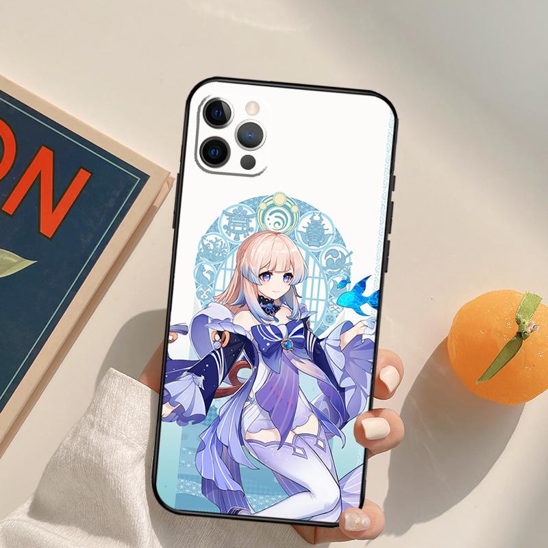 Genshin Impact Sangonomiya Kokomi Funda Case For iPhone 14 15 16 Pro Max 11 12 13 Pro Max Mini XR 16 15 Plus 16e Phone Cover