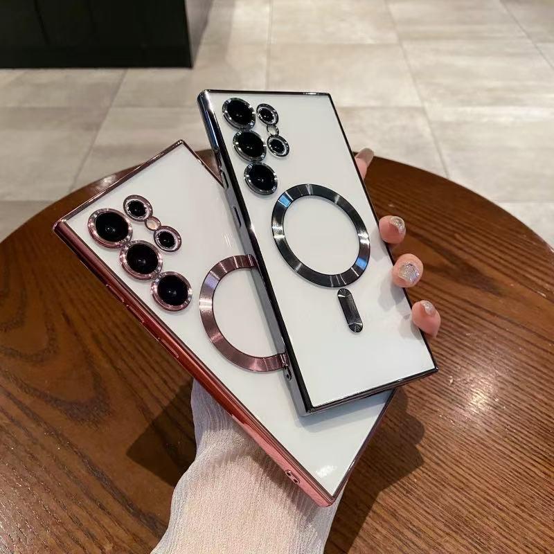 Samsung S23 Ultra/S24 Plus/S25 Transparent Magnetic Anti-Drop Soft Case