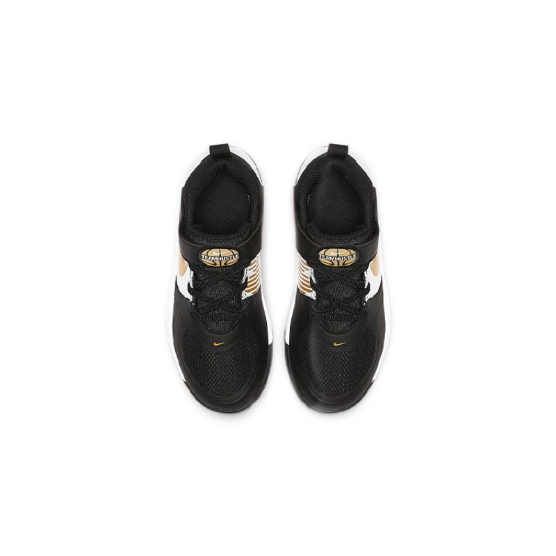 Nike Team Hustle D 9 Black Metallic Gold PS Sneakers AQ4225-004