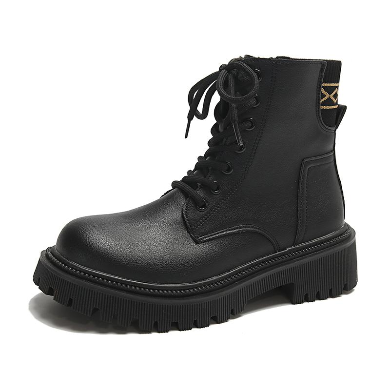Мода Новая Уличная Шнуровка Износостойкие 2024 Осень Зима Женские Ботильоны Квадратный — фото 8