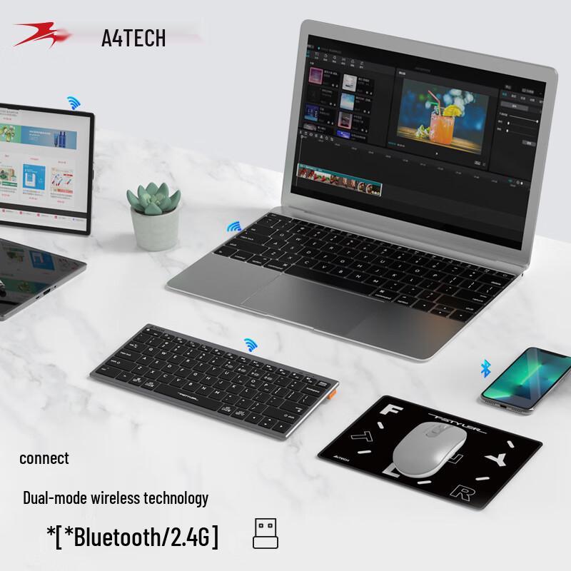 A4Tech FBX51C 78-Key Wireless Bluetooth Silent Keyboard