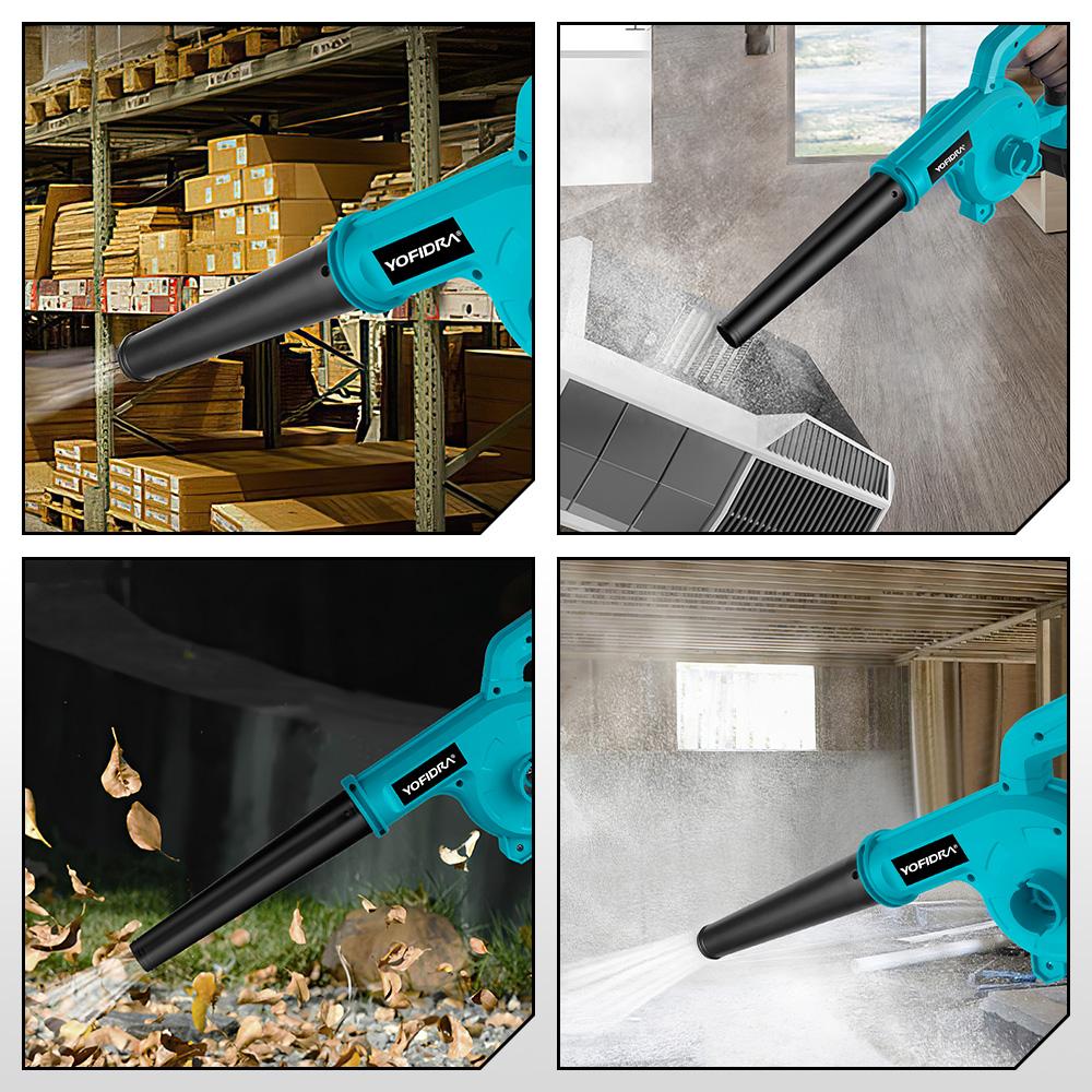 Yofidra Bürstenloser Hochleistungs-Elektro-Gebläse mit 6 Gängen, Garten- und Haushaltsstaubreinigungsgebläse, Elektrowerkzeuge für 18-V-Makita-Akkus