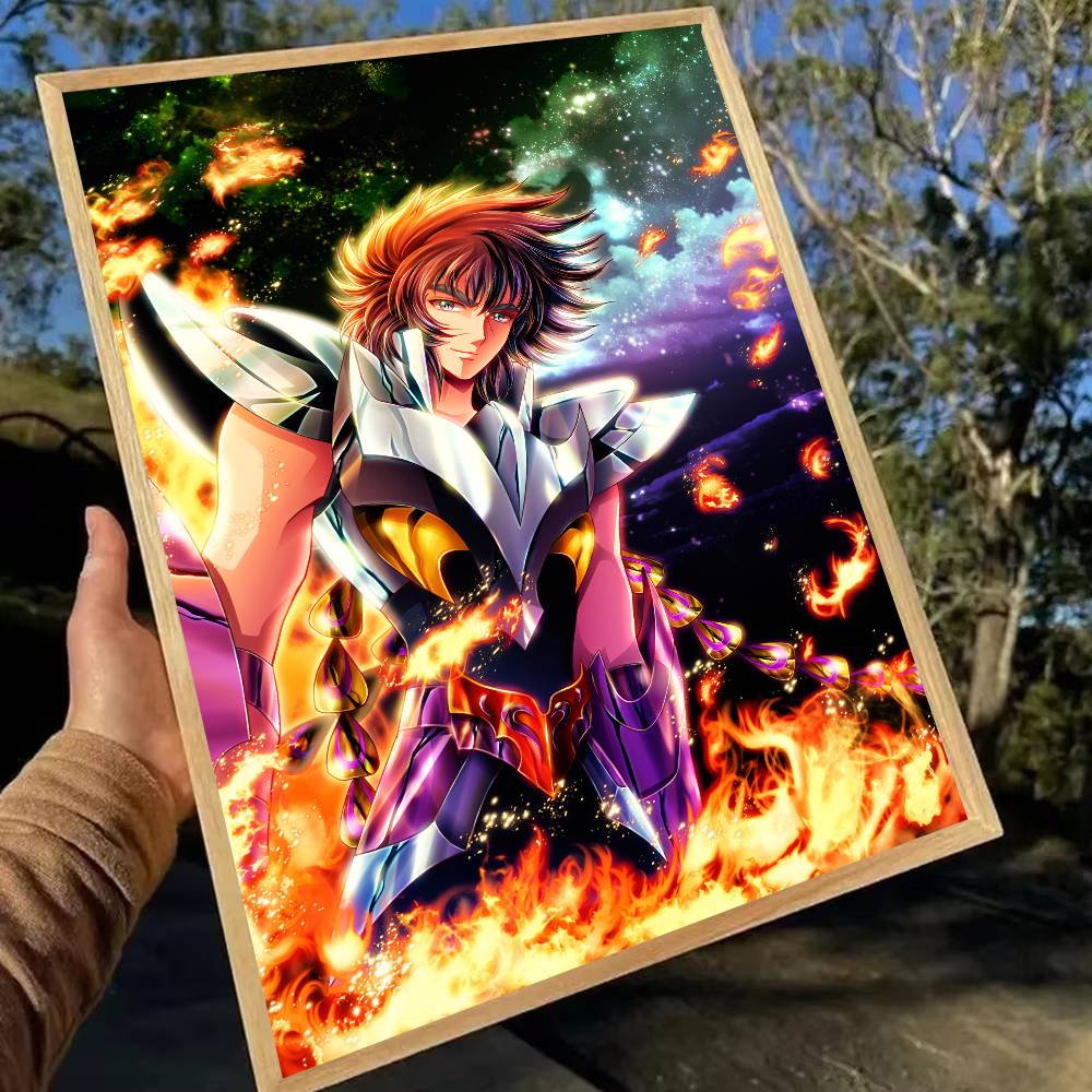 Anime S-Saint Seiya Poster Waterproof Wall Art Sticker For Bar Living Room Vintage Room Decor High Quality Print Gift