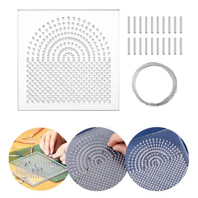 Square Acrylic Thread Winding Board Handcrafted Wire Wrapping Board In Acrylic Portable Jewelry Holder for Jewelers