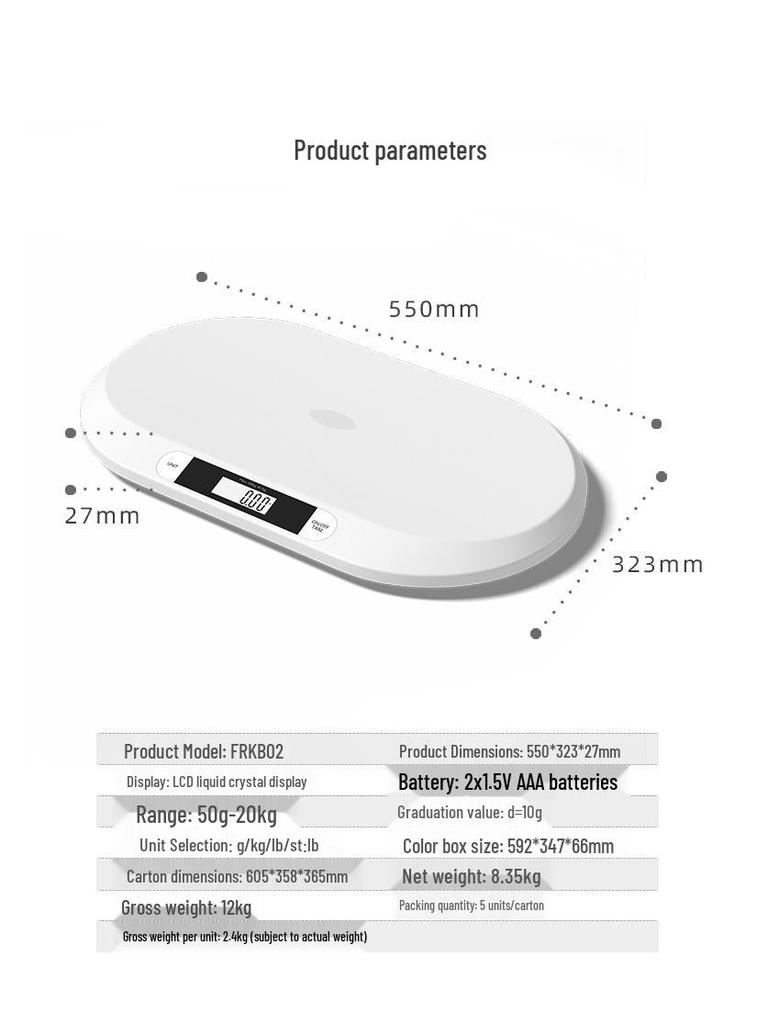Digital Baby and Pet Weighing Scale - Electronic, In Stock, Ready to Ship
