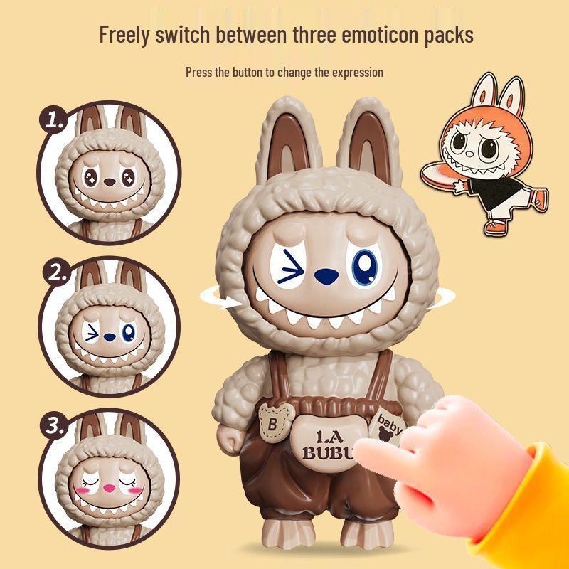 Labubu Schlüsselanhänger: Puppe mit wechselndem Gesicht für Kinder - Trendiges Spielzeug & kleines Geschenk