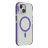 For iPhone 15 Plus Magnetic Case TPU Acrylic Clear Phone Back Cover with Lens Protector Kickstand