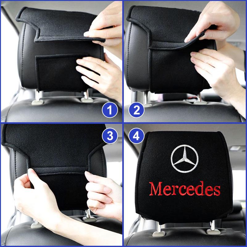 Bilseterygg Nakkestøttepute Oppbevaringspose Støvdeksel For Mercedes-Benz AMG E320 E400 E260 E300 W108 W124 W126 W140 W168 W169 W176