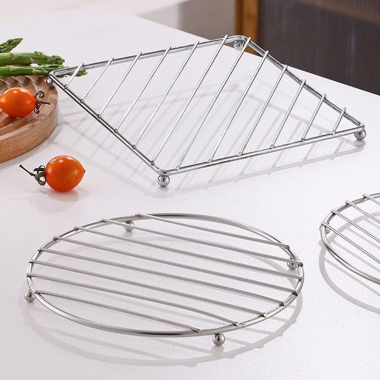 Stainless Steel Thick Wire Mesh Square Hot Pot Mat Insulation Mat Dining Table Anti Slip Anti Scalding Pot Mat Kitchen Gadgets