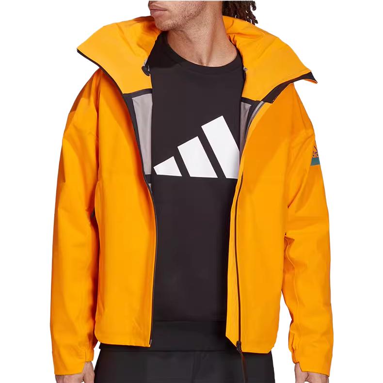 Adidas Outdoor Sports Hooded Jacket Men Outerwear Orange Yellow GQ2397