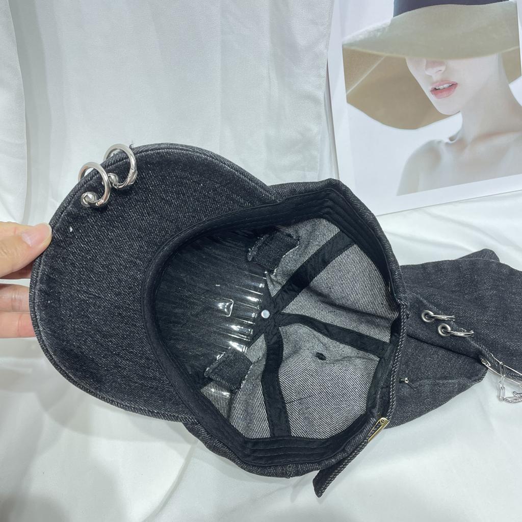 Teens Distressed Baseball Caps with Rabbit Ears Decors Outdoor Sports Camping Baseball Caps Woman Breathable Cycling Hat