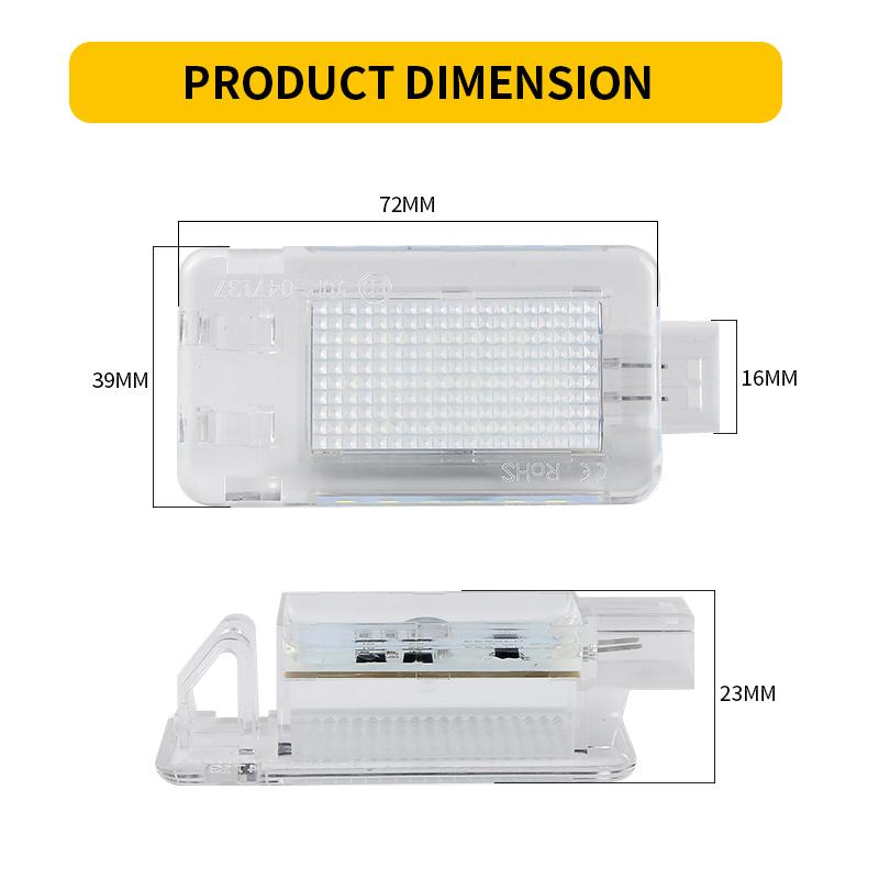 2Pcs 6000k LED Luggage Compartment Light Trunk Footwell Lamps For Volvo S80 2000-2013 C70 2000-2013 XC90 2004-up OEM#: 30754448