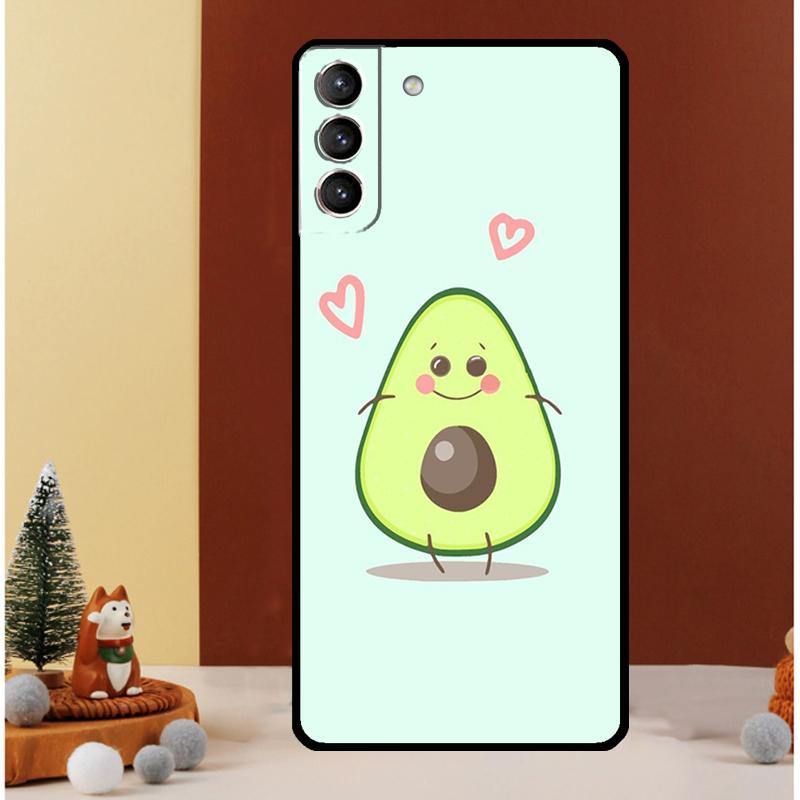 Cute Cartoon Avocado Fitness Case For Samsung Galaxy S24 S26 Ultra S21 S22 S20 S23 S25 Ultra S10 Plus S25 FE Cover Funda