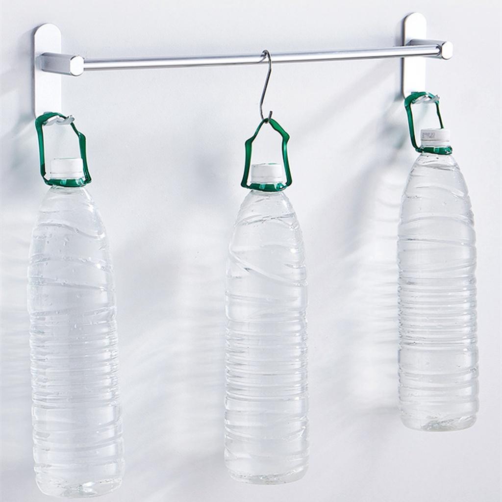 1/2/3 Tiers 60cm Wall Mounted Bathroom Aluminum Alloy Towel Bar Rail Matte Black/Silver Towel Holder Towel Hanger