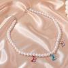 Women's Necklace Pearl Colorful Butterfly-shaped Clavicle Chain