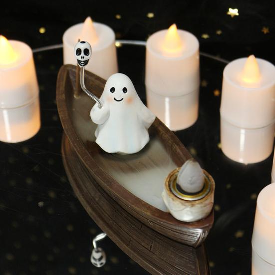 Ghost Ship Backflow Incense Burner Spooky Incense Holder Reflux Aromatherapy Statue Halloween Themed Home Ornament