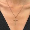 New 18K Gold Stainless Steel Cross Inlaid with Zircon Necklace, Personalized, Fashionable and High-end Pendant