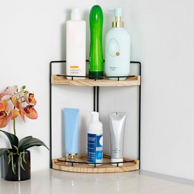 2-Tier Bathroom Counter Organizer Counter Corner Shelf Strong Load-bearing Easy To Assemble Bathroom Storage Rack