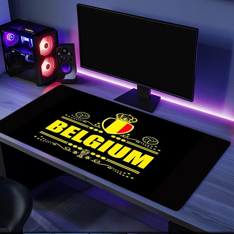 Belgian Football Association Emblem mouse pad, rubber base, esports desk mat, mouse pad for gamers and office use, gaming desk , easy to clean mat