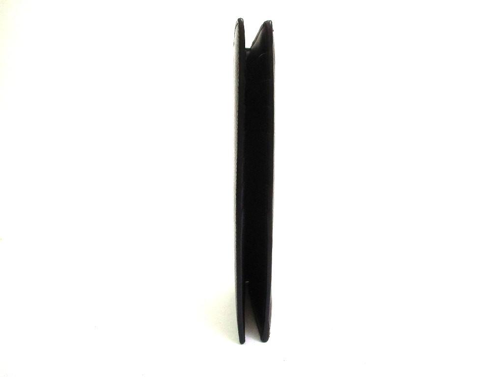 Authentic Saint Laurent YSL Black Leather Long Flap Wallet #b243 Seller refurbished