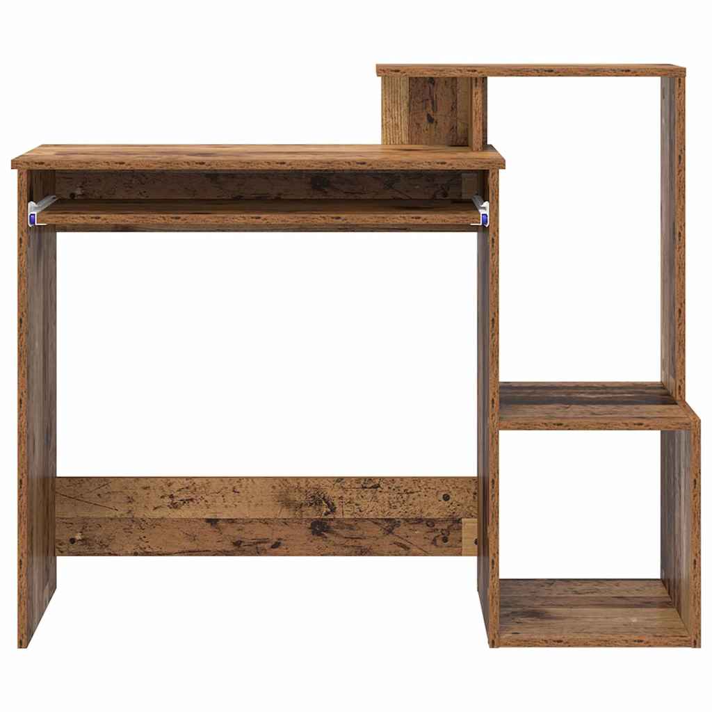 Desk with Shelf Rustic Wood Look 106 x 41 x 88.5 cm Engineered Wood