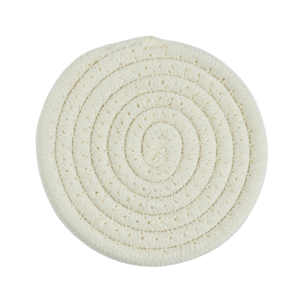 Cotton Rope Woven Placemat - Heat Trivet for Hot Dishes, 7 Inch Round