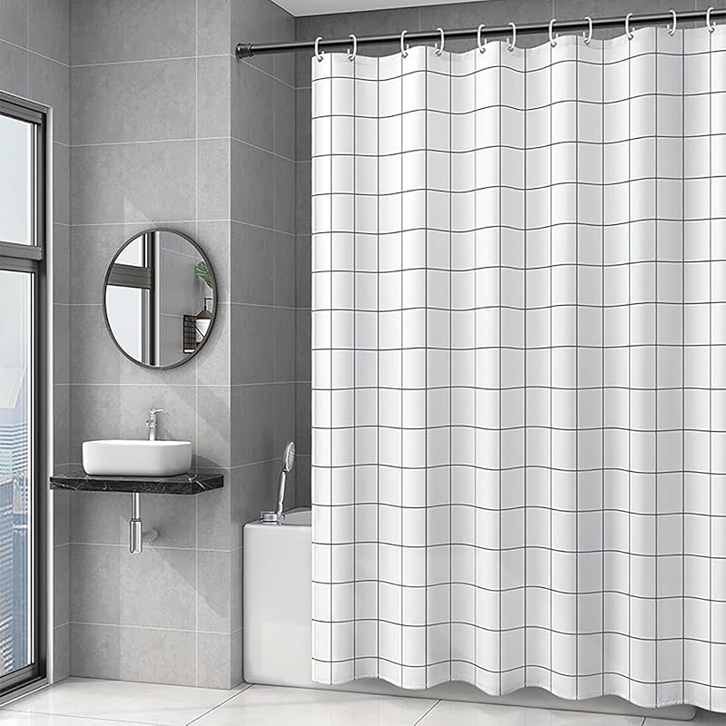 Shower Curtain Liner, 4G PEVA Green Leaf Shower Liner, Plastic Waterproof Shower Curta, 72x72 inch with Grommet Holes 3 Magnetic Weights