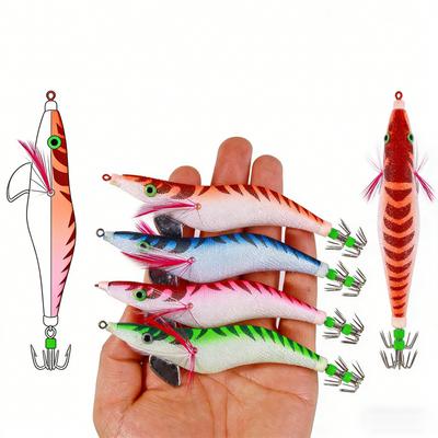 Luminous Noise Wood Shrimp3.5No. 13.5CM-19.8GBionic Shrimp Boxed Squid Lure Fishing Gear and Bait Luya Bait