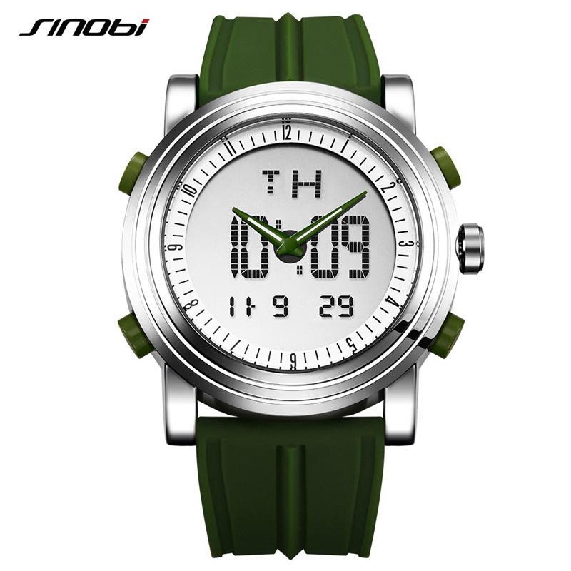 Men'S Watch Men'S Double Luminous, Cool Creative Sports Silicone Watch Electronic Watch S9368
