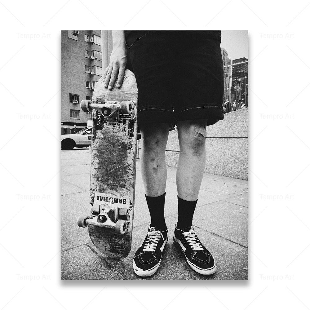 Skateboarding Extreme Sports Posters Prints Black White Photo Canvas Painting Wall Art Pictures Room Decor Skateboard Lover Gift