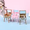 1Set 1:12 Dollhouse Miniature Makeup Box Makeup Mirror Model Home Scene Decoration Doll Pretend Play Furniture Toys Accessories