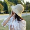 Sonnenhüte für Damen Sommer Stroh Häkeln Eimerhut Damen Faltbare Panama Kappe UV Sonnenschutzhut Anglerhut Urlaubs Strandhut