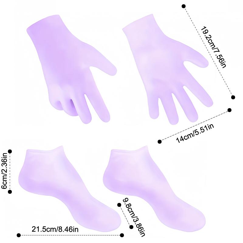Maschera per Piedi in Silicone Anti-Crepa per Spa Previene la Secchezza Set Maschera per Piedi e Mani Calzini Pedicure e Guanti Idratanti per la Cura di Piedi/Mani