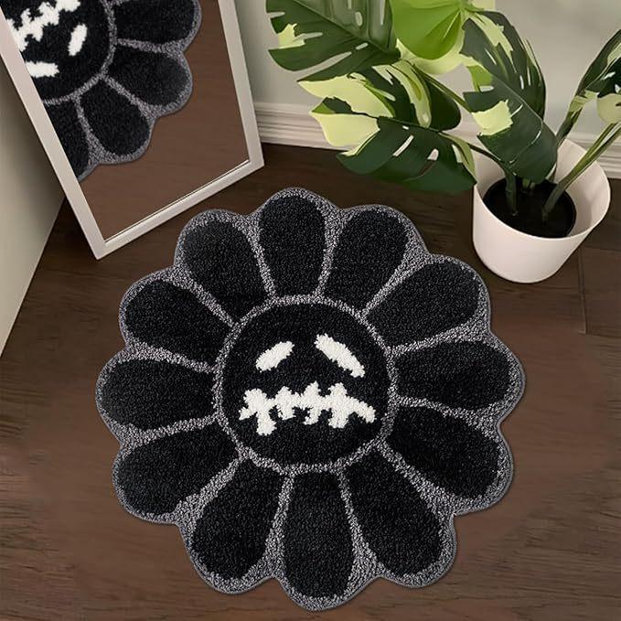 Amerikanische Blumen-Imitat-Kaschmir-Fußmatte - Hautfreundlich, Staubdicht, Verschleißfest, Leicht zu Reinigen Schlafzimmerteppich