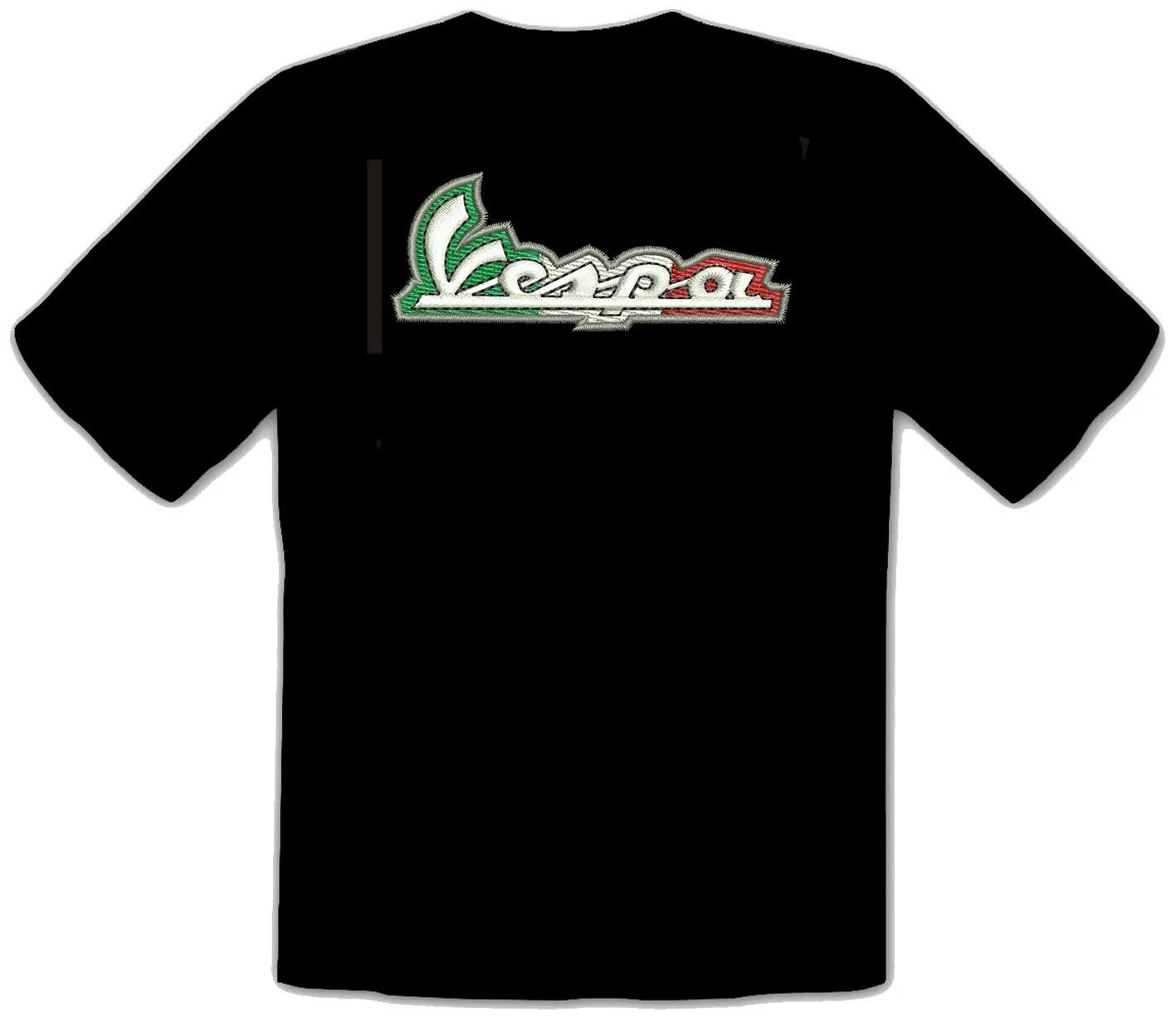 Vespa Scooter Logo Black T-Shirt - 556- S