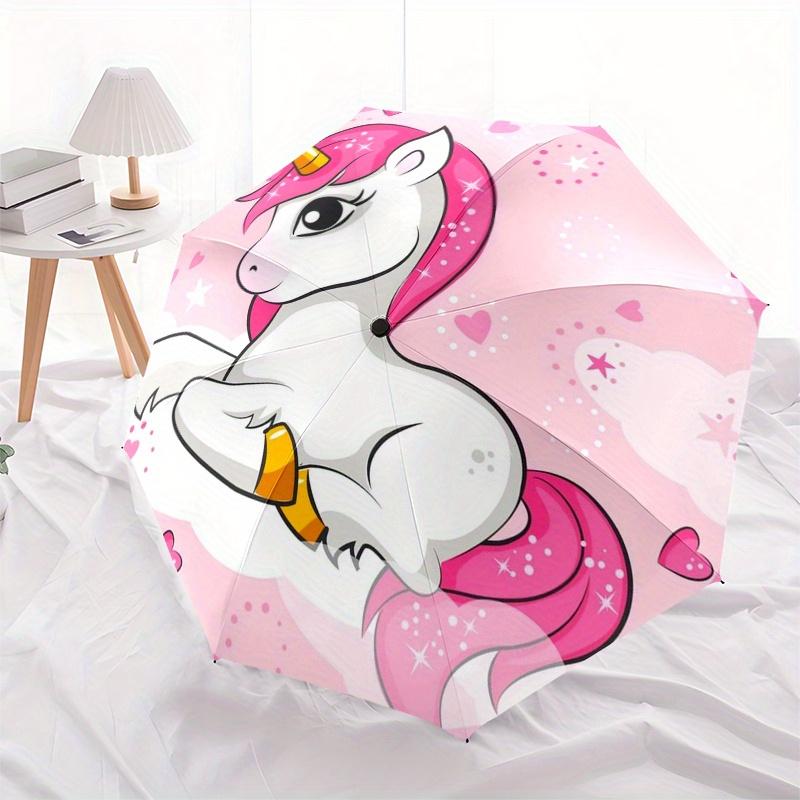 Magical Unicorn Kids' Room Decor StickerUmbrella, Portable 3-Fold Umbrella for Men & Women,Christmas Gift ES158