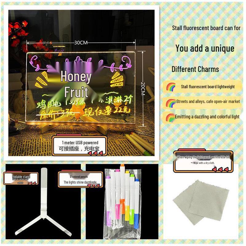 Kids' DIY Luminous Acrylic Message Board: Light-Up Drawing & Writing Display