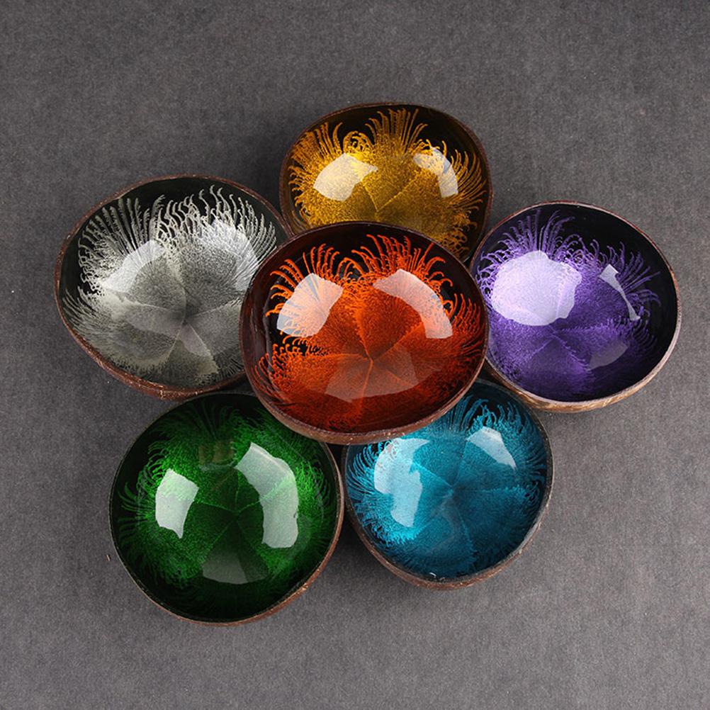 Coconut Bowl Nuts Holder Candy Container Shell Jewelry Storage Bamboo Wooden Office Fruit Snacks
