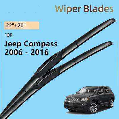 Pour Jeep Compass MK49 2006 - 2016 2015 2014 2013 2011 2010 2009 2008 2007 Balais d'essuie-glace avant pour pare-brise de voiture