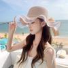 2024 Spring/Summer New Sun Hat with Ribbon Knot Decoration for Adult Straw Hat Sunscreen Beach Hat Elegant