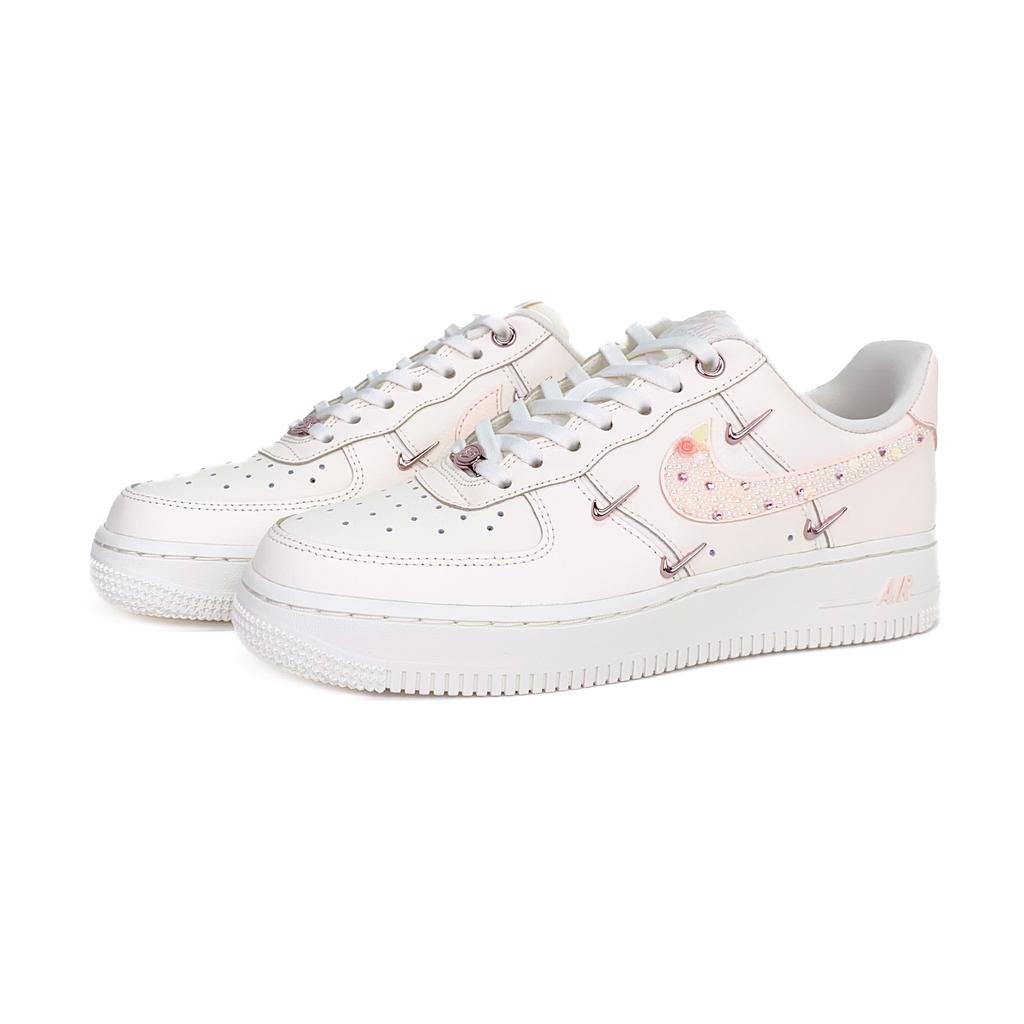 Nike Air Force 1 Rose Gold Four Hooks Slip Resistant Abrasion Resistant Low Top Skateboard Shoes Women's White Pink FV8110-181(Team935-)