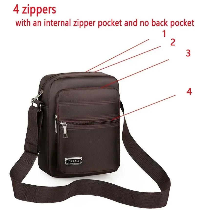 Four Or Six Layer Zipper Waterproof Single Shoulder Messenger Bag Business Bag Wallet