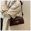 French Chic Faux Leather Baguette Bag Trendy Shoulder Armpit Crossbody Purse