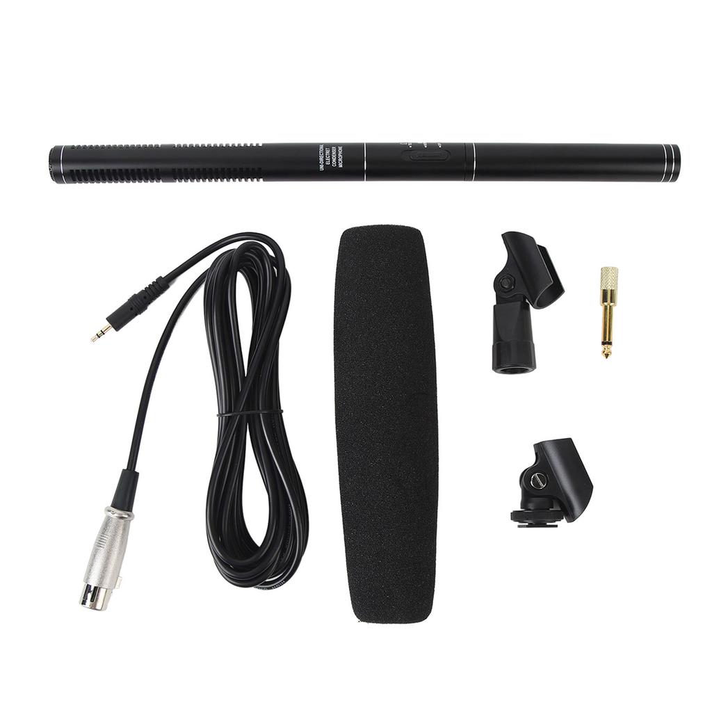 Condenser Shotgun Microphone Cardioid Professional Camera Microphone with 3 Pin XLR Connector for Digital SLR Camcorder