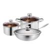 Lechu Heli 201 Stainless Steel 3-Piece Cookware Set
