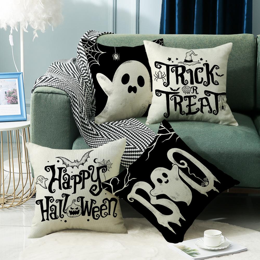 New Holiday Decoration Home Party Sofa Cushion Cover Pumpkin Ghost Cushion Pillow Cover Halloween Decoration
