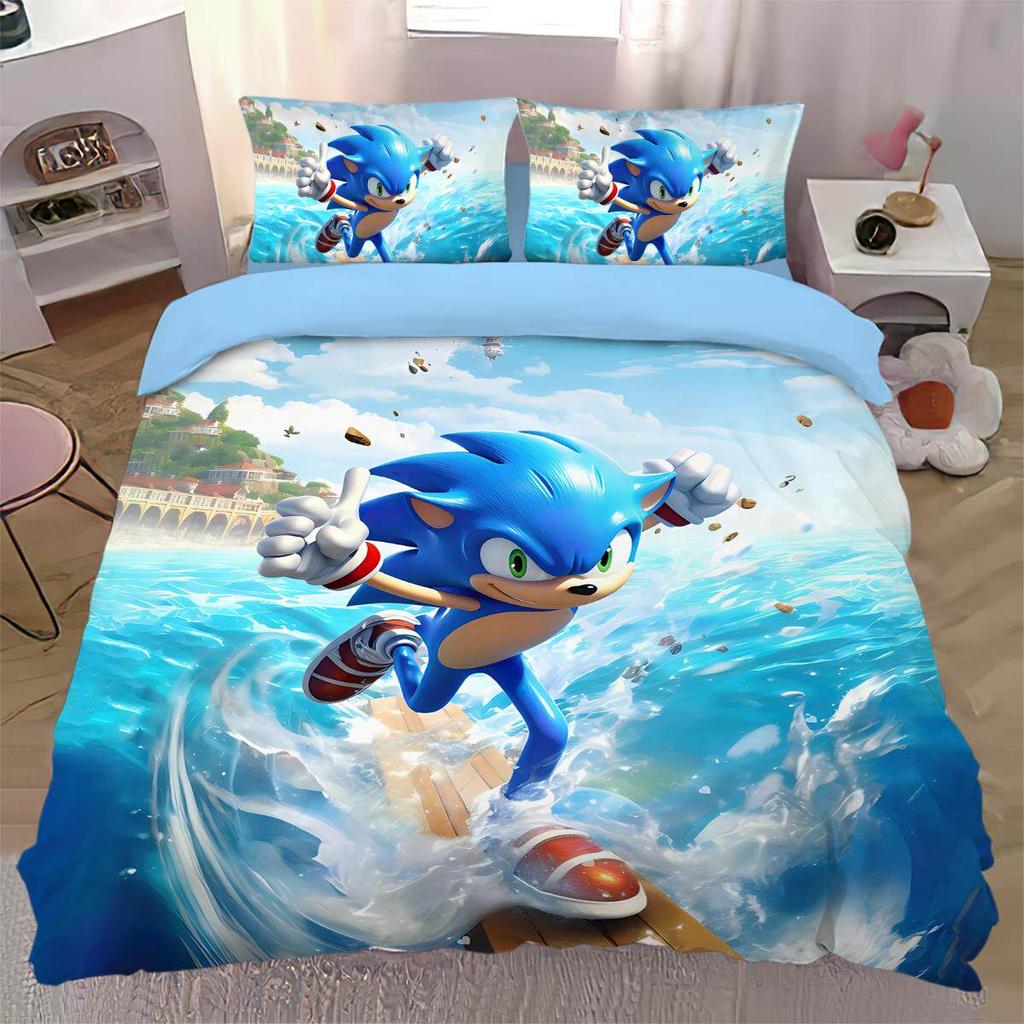 Anime Hedgehog Duvet Cover Set Ssonic Bedding Set Quilt Cover Cover For Bedroom Dormitory Decor Holiday Gifts Queen King